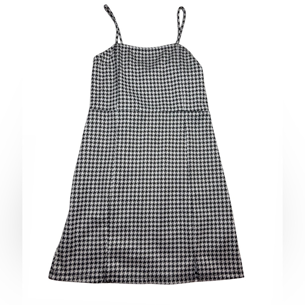Kids Black and White Houndstooth Dress